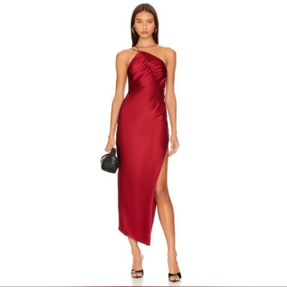 NEW The Sei $1219 Leaf Silk Satin Gown (garnet) Size 2